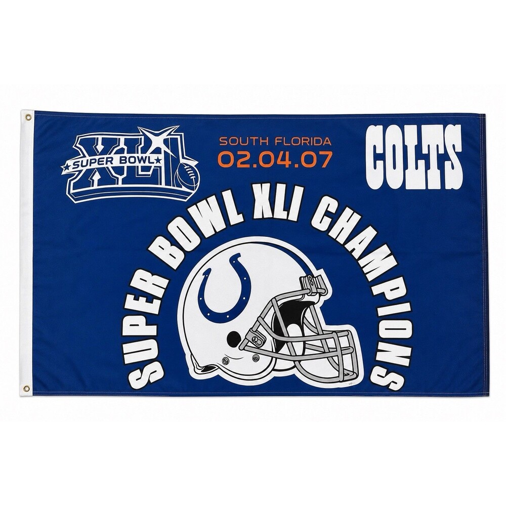 Indianapolis Colts Super Bowl XLI Champions Flag 58x35 Rico NFL 2007 Banner